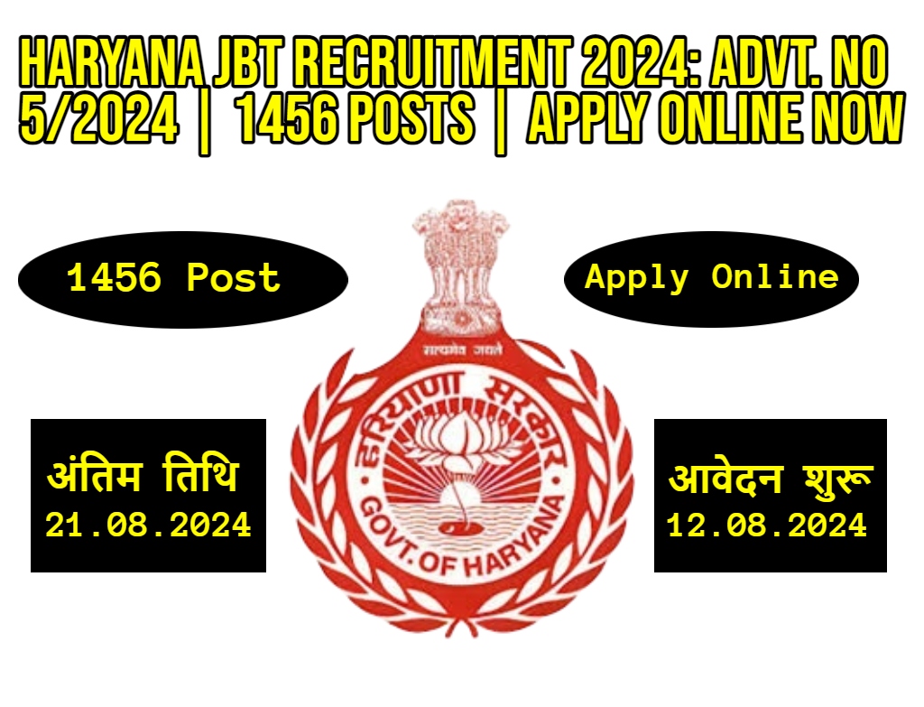 Haryana JBT Recruitment 2024